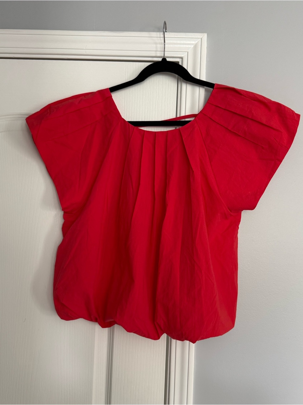 NWOT PINCH Women's Red Pleated Short-Sleeve Top